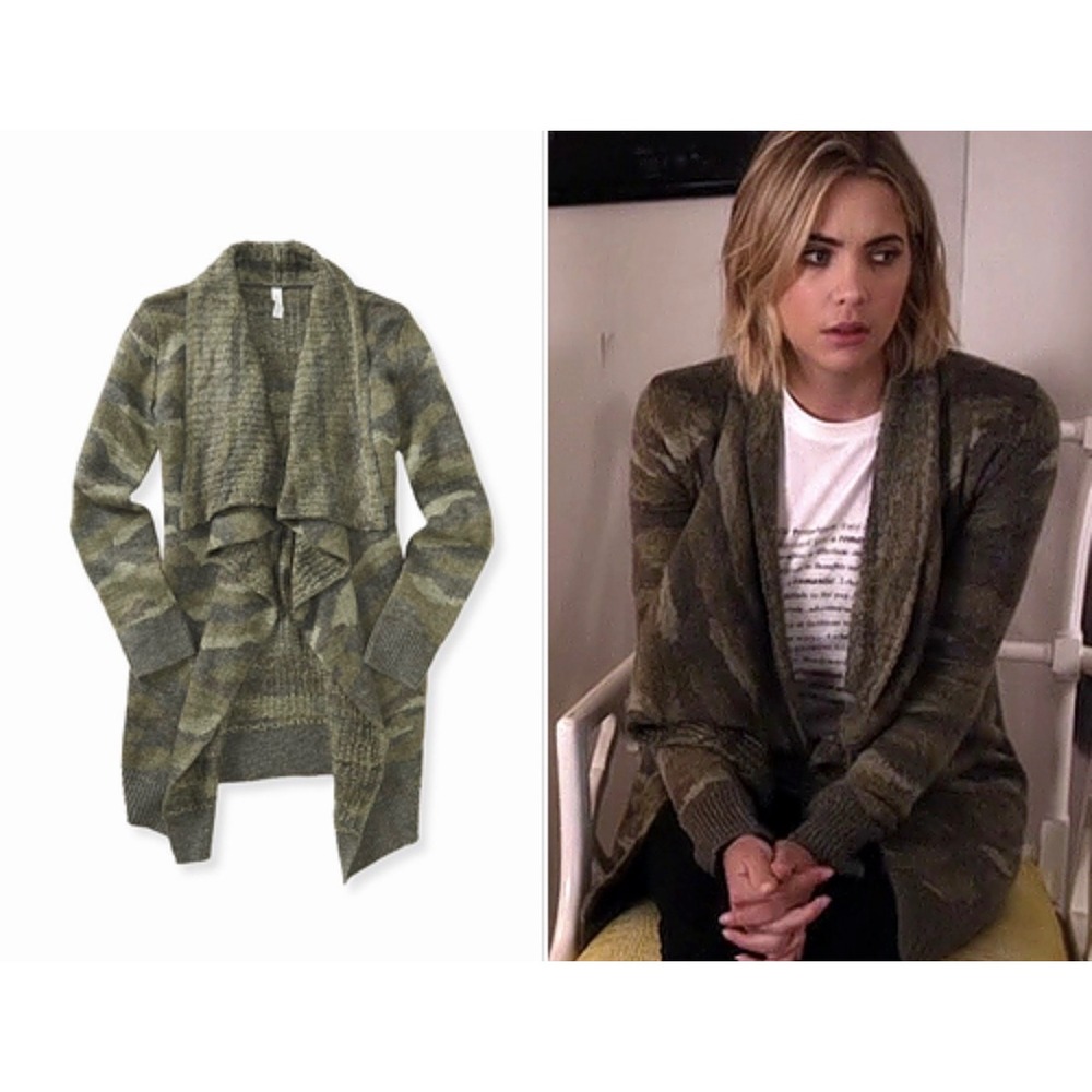 ASO Pretty Little Liars Aeropostale Women S Cardigan Camo Open Draped Sweater